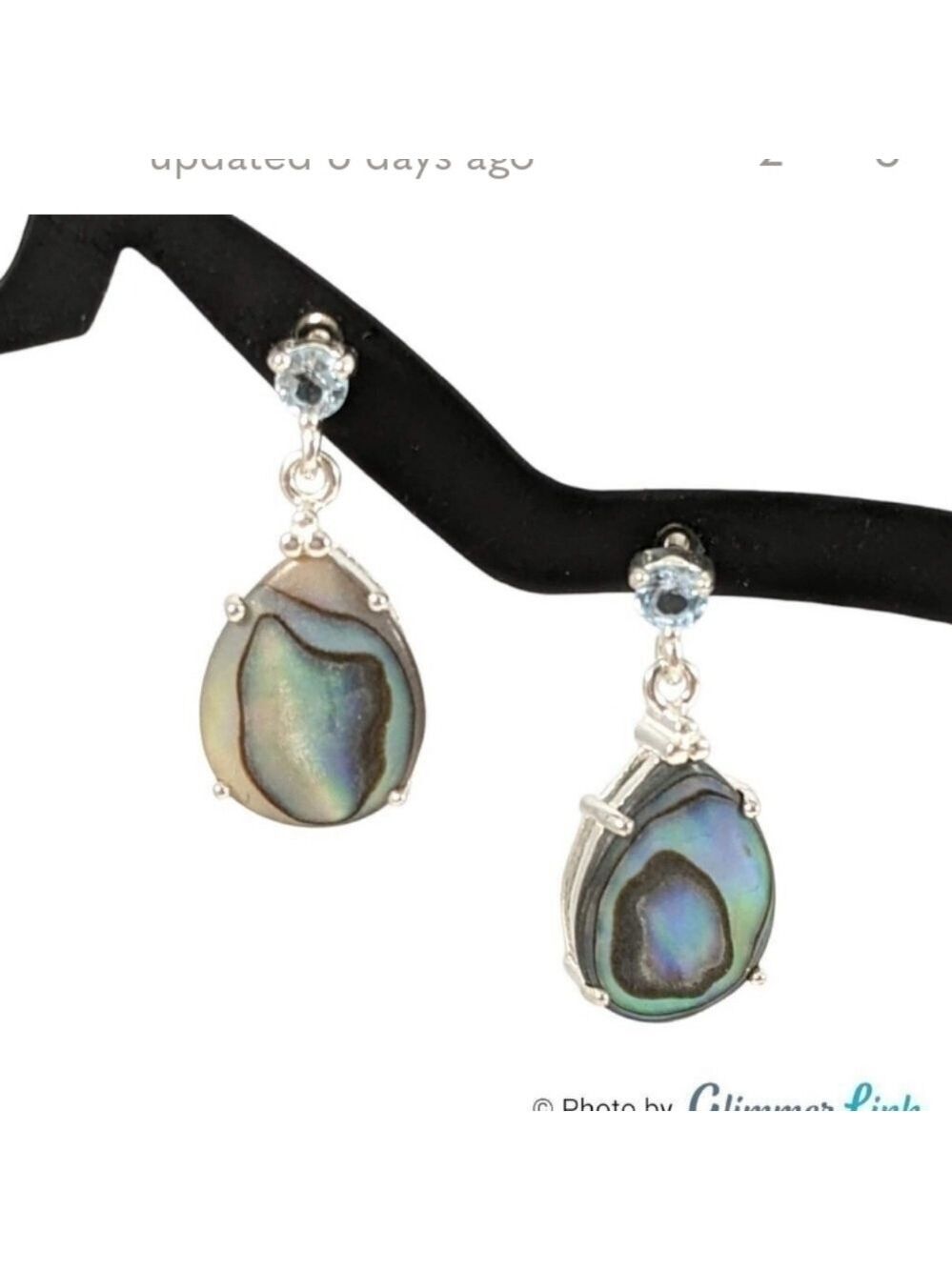 Sterling Silver Abalone Drop Earrings